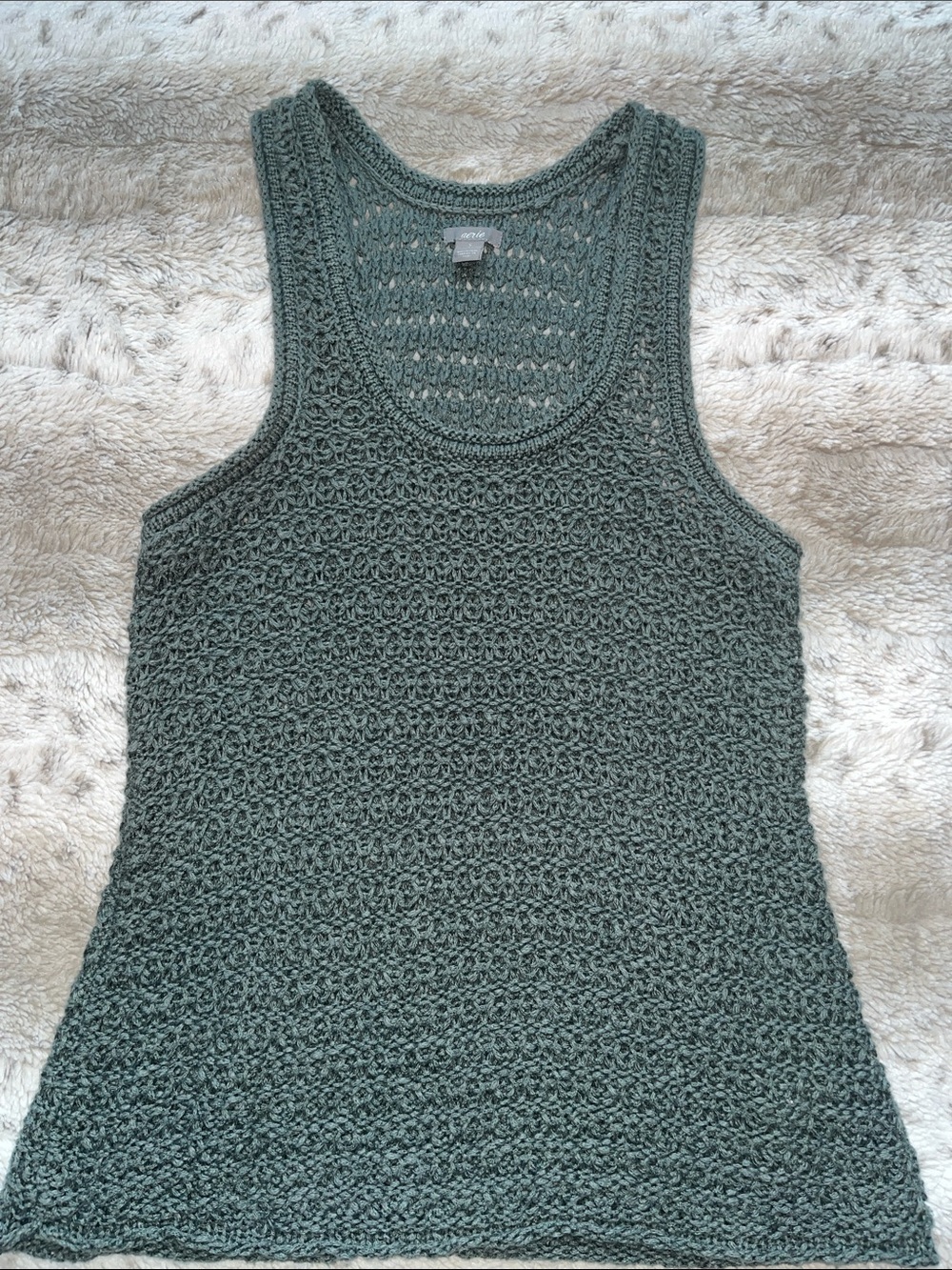 aerie Sage Green Crochet Tank